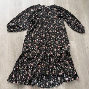 Denim & supply Ralph Lauren dark Floral Tiered Maxi Dress boho hippie